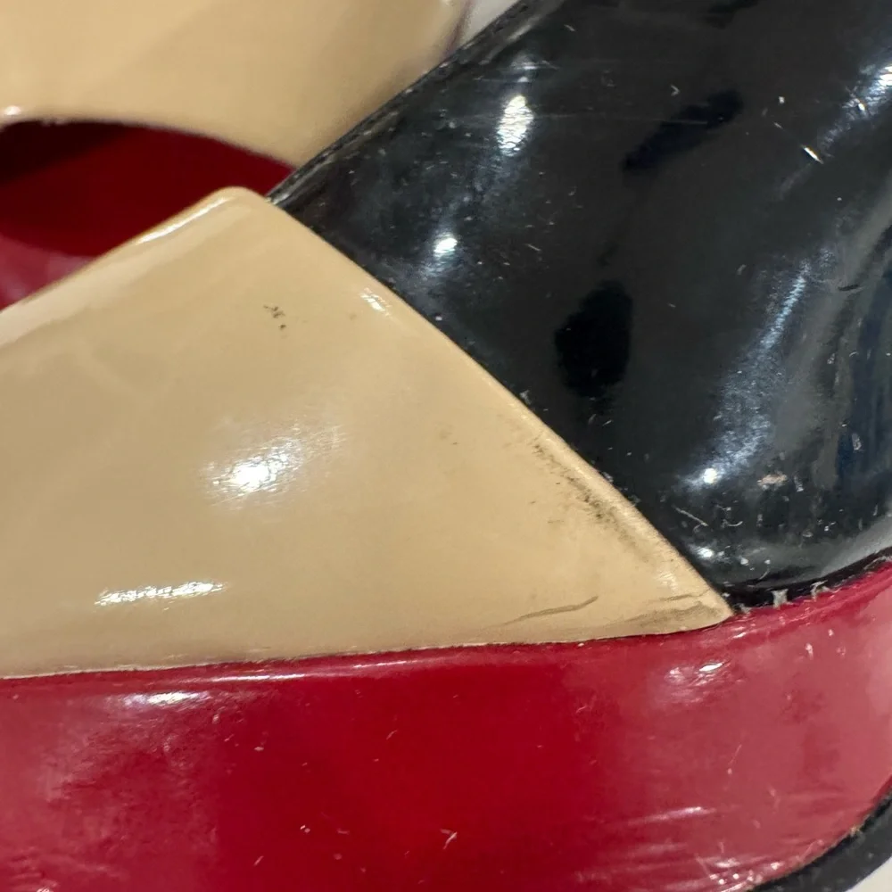 Bandolino Black, Red, and Cream Slingback Heels women’s size 8 - Picture 9 of 15